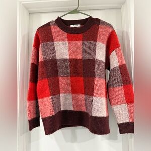 Madewell Red Plaid Sweater